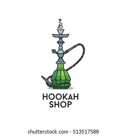 Colored illustration for hookah shop