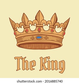 colored illustration with medieval crown