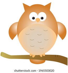 Colored illustration of an owl. The image can be used for logo, children's posters and more.