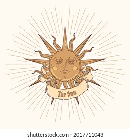 colored illustration in semi-medieval style with stylized sun and tape