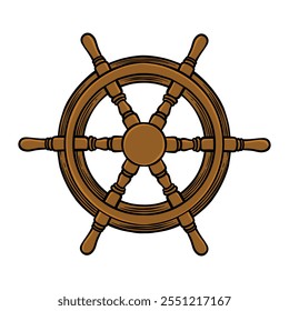 colored illustration of a ship's rudder