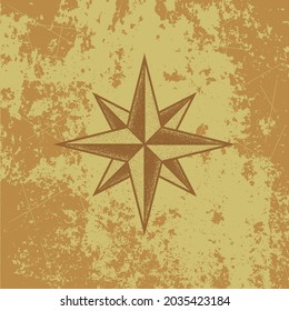 Ilustración coloreada de una estrella sobre un fondo con una textura gruesa. Elemento de diseño para impresiones, emblemas, pegatinas y postales. Ilustración vectorial. Símbolos marinos.