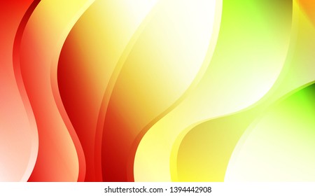 Colored Illustration In Wave Style With Gradient. For Your Design Wallpaper, Presentation, Banner, Flyer, Cover Page, Landing Page. Colorful Vector Illustration