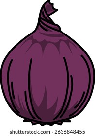 Colored Illustration of Whole Onion