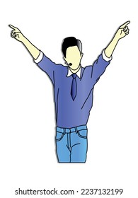 colored image of male idol singing on stage, famous k-pop idol having concert