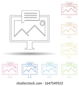 Colored image marketing in multi color style icon. Simple thin line, outline vector of business and digital marketing icons for ui and ux, website or mobile application