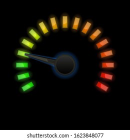 Colored industrial scale on black background. Vector illustration isolated on white background