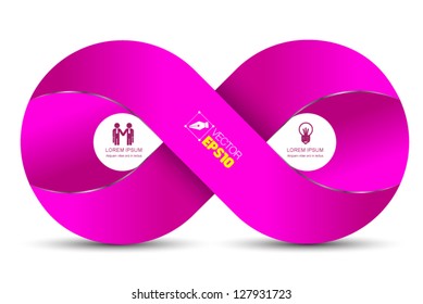 Colored infinity vector 3D / Vector  business concepts with icons / can use for infographic/loop business report or plan / modern template / education template / business brochure