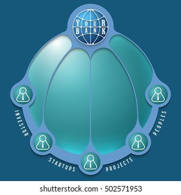 Colored info graphic with theme of banking