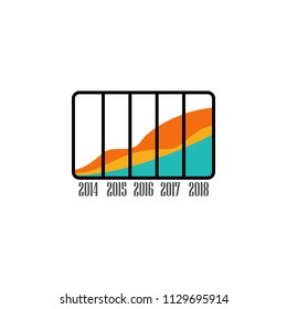 colored Infographic area chart illustration. Element of business chart for mobile concept and web apps. Infographic area chart can be used for web and mobile on white background