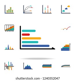 colored Infographic bar chart icon. Business data graphics icons universal set for web and mobile