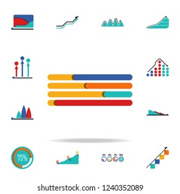 colored Infographic bar chart icon. Business data graphics icons universal set for web and mobile