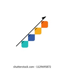 colored Infographic bar chart illustration. Element of business chart for mobile concept and web apps. Infographic bar chart can be used for web and mobile on white background