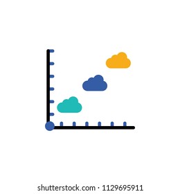 colored Infographic chart in clouds illustration. Element of business chart for mobile concept and web apps. Infographic chart in clouds can be used for web and mobile on white background