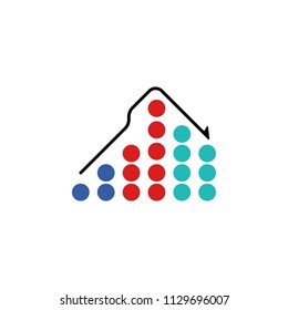 colored Infographic column chart in dots illustration. Element of business chart for mobile concept and web apps. Infographic column chart in dots can be used for web and mobile on white background