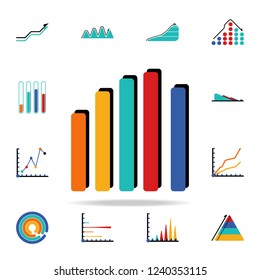 colored Infographic column chart icon. Business data graphics icons universal set for web and mobile