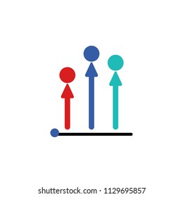 colored Infographic column chart illustration. Element of business chart for mobile concept and web apps. Infographic column chart can be used for web and mobile on white background