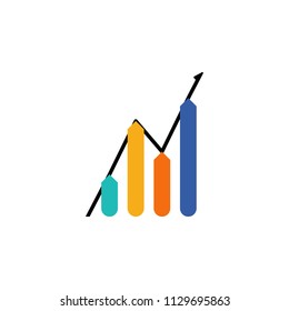 colored Infographic column chart illustration. Element of business chart for mobile concept and web apps. Infographic column chart can be used for web and mobile on white background