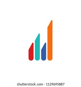 colored Infographic column chart illustration. Element of business chart for mobile concept and web apps. Infographic column chart can be used for web and mobile on white background