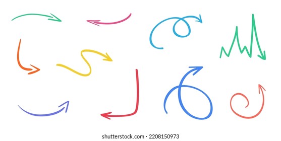 Elementos infográficos de color aislados en blanco. Conjunto de señales indicadoras diferentes. Pintores simples dibujados a mano. Artes de líneas. Símbolos de trabajo