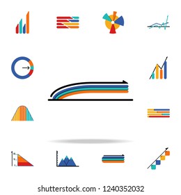 colored Infographic line chart icon. Business data graphics icons universal set for web and mobile