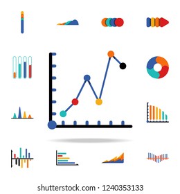 colored Infographic line chart icon. Business data graphics icons universal set for web and mobile