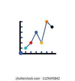 colored Infographic line chart illustration. Element of business chart for mobile concept and web apps. Infographic line chart can be used for web and mobile on white background