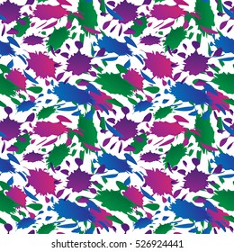 Colored ink blots. Seamless pattern.Vector illustration.