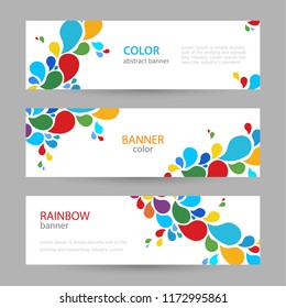 Colored ink. Set horizontal banners with empty place for text. Abstract summer vector backgrounds. color banner templates for your projects.