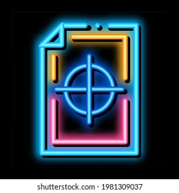 colored ink sheet neon light sign vector. Glowing bright icon colored ink sheet sign. transparent symbol illustration