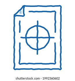 vector de icono de esbozo de hoja de tinta coloreada. Señal de la hoja de tinta coloreada en la línea de doodle azul dibujada a mano. ilustración de símbolo aislado