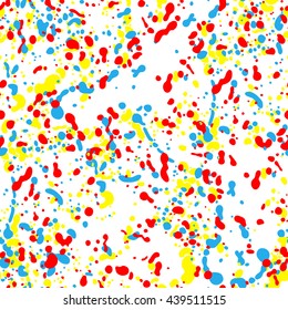 Colored ink spots. Drops ink. Seamless vector pattern (background).
