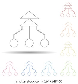 Colored integration in multi color style icon. Simple thin line, outline vector of business and digital marketing icons for ui and ux, website or mobile application