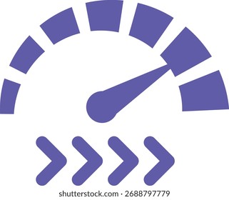 Velocidade Colorida da Internet ​​Ícone. Ilustração de vetor. Velocímetro. A quantidade de dados recebidos ou transmitidos por unidade de tempo. Conceito de Download