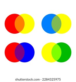 Colored intersecting circles. Color background. Design element. Vector illustration.