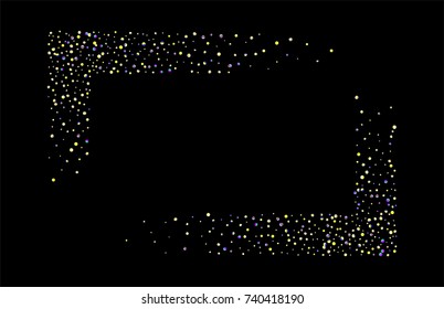 Colored iridescent confetti on a black background. Luxury festive New Year background. Multicolored shiny abstract texture. Element of design. Vector illustration, EPS 10.