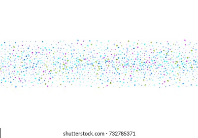 Colored iridescent confetti on a white background. Luxury festive New Year background. Multicolored shiny abstract texture. Element of design. Vector illustration, EPS 10.