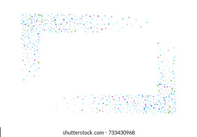 Colored iridescent confetti on a white background. Luxury festive New Year background. Multicolored shiny abstract texture. Element of design. Vector illustration, EPS 10.
