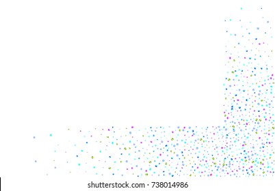 Colored iridescent confetti on a white background. Luxury festive New Year background. Multicolored shiny abstract texture. Element of design. Vector illustration, EPS 10.