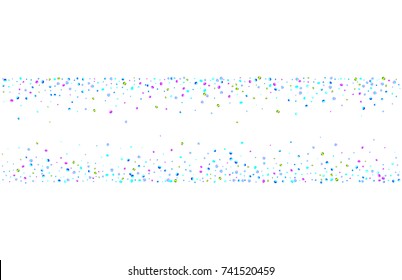 Colored iridescent confetti on a white background. Luxury festive New Year background. Multicolored shiny abstract texture. Element of design. Vector illustration, EPS 10.