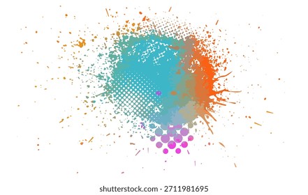 farbiger, isolierter Blot auf weißem Hintergrund. Handgezeichnet. Nicht AI, Vektorgrafik