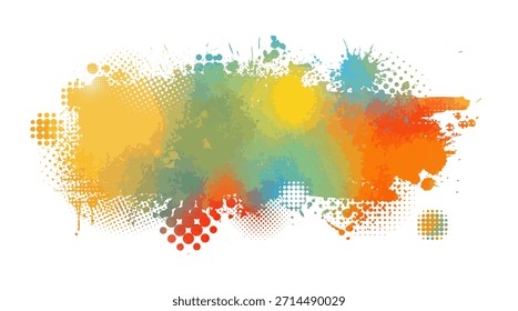 farbiger, isolierter Blot auf weißem Hintergrund. Handgezeichnet. Nicht AI, Vektorgrafik