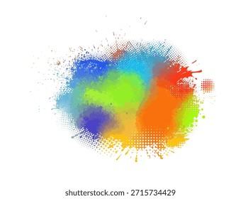 farbiger, isolierter Blot auf weißem Hintergrund. Handgezeichnet. Nicht AI, Vektorgrafik