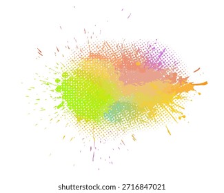 farbiger, isolierter Blot auf weißem Hintergrund. Handgezeichnet. Nicht AI, Vektorgrafik