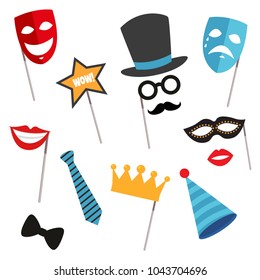 Colored and isolated carnival set with of different characters in vector