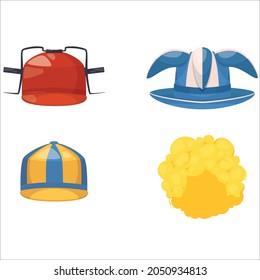 colored isolated fan rooter buff male character accessories with tools cheer your favorite team