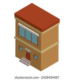 Colored isometric building icon Vector illustration