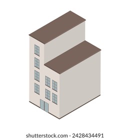 Colored isometric building icon Vector illustration
