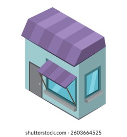 Colored isometric building icon Vector