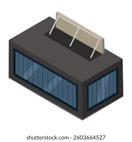 Colored isometric building icon Vector